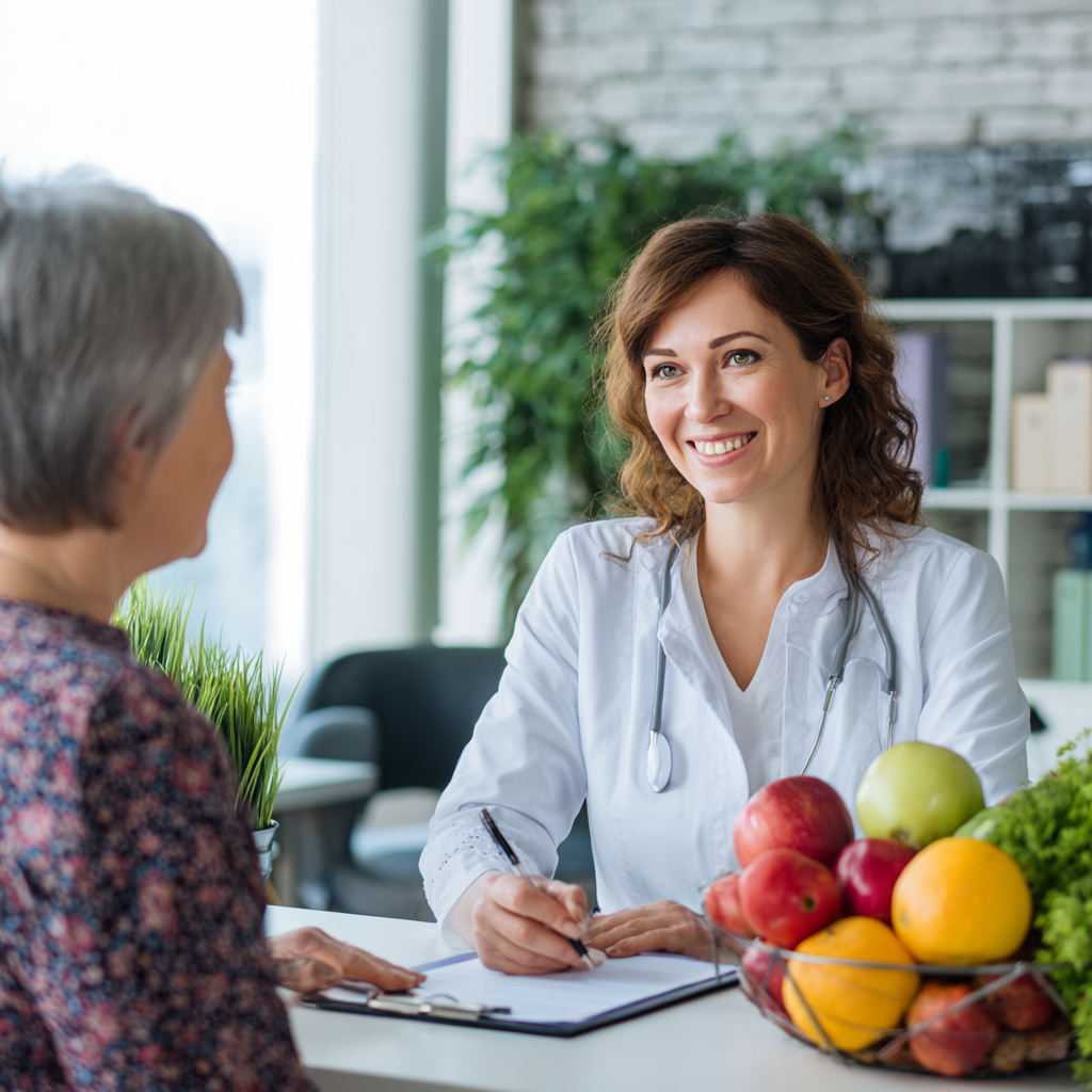 Elderly Ukrainian couple enjoying healthy home-cooked meal together at dining table with natural lighting